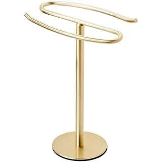 Handtuchhalter, freistehend, SUS304-Edelstahl, Turmstange für Badezimmer, Küche, Waschtisch, Arbeitsplatte, Gebürstetes Nickel, 33 cm, Goldfarben