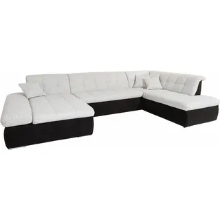 DOMO collection Wohnlandschaft »Moric«, im XXL-Format, wahlweise mit Bettfunktion und Armlehnenverstellung, inklusive loser Zierkissen, frei im Raum stellbar