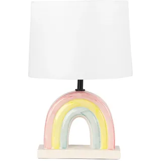 Beliani Tischleuchte Bunt/Weiß Titna , Weiß, Multicolor , Keramik , E27 , 28x42x28 cm , Lampen & Leuchten, Innenbeleuchtung, Tischlampen