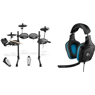 Alesis Turbo Mesh Kit - E Drum/E Schlagzeug Elektronisch mit Mesh-Heads & Logitech G432 kabelgebundenes Gaming-Headset