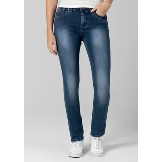 Slim-fit-Jeans TIMEZONE "Slim TahilaTZ Womenshape", Damen, Gr. 30, Länge 34, blau, 91% Baumwolle 7% Polyester 2% Elastan, normal, Jeans Slim-fit-Jeans
