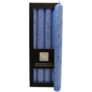 Stearin Stabkerzen, 250 x 22 mm, Blau, 4er-Pack, Bio - Kerzen/Stearin - Leuchterkerzen