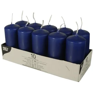 Papstar Stumpenkerzen 9 x 4 cm 10 St. dunkelblau