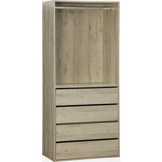 sweeek Kinderkleiderschrank Modul mit 4 Schubladen  Natur Holz beige