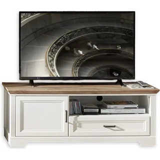 TV-Board Jasmin Pinie hell MDF Artisan Eiche B/H/T: ca. 143/54/51 cm - Weiß