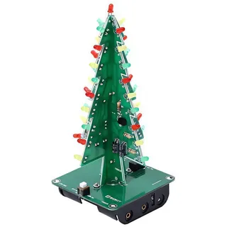 Weihnachtsbaum-Lötprojekt, 3 Farben Flash 3D-Weihnachtsbaum-LED-Bausatz, Lustige Mint Projekt Electronic DIY Kit für Schüler und Jugendliche, Lötübungen, Lernen