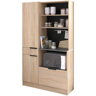 Parisot Buffet Fumay 11 Geschirrschrank 100 x 186 x 45 cm BRAUN