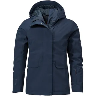 Schöffel Damen Ins. Jacket Antwerpen L, wasserdichte und atmungsaktive Winterjacke, urbane Outdoorjacke mit 2-Wege-Reißverschluss und verstellbarer Kapuze, navy blazer, 38