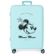 Disney Minnie You are Magic Mittelgroßer Koffer, Blau, 48 x 70 x 26 cm, starres ABS, integrierter TSA-Verschluss, 88 l, 3,98 kg, 4 Doppelräder