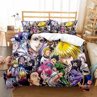 3tlg. Anime Hunter x Hunter 3D Druck Bettbezug Set Kinder Bettwäsche Kissenbezug - Hunter x Hunter T08 - 200 x 200cm