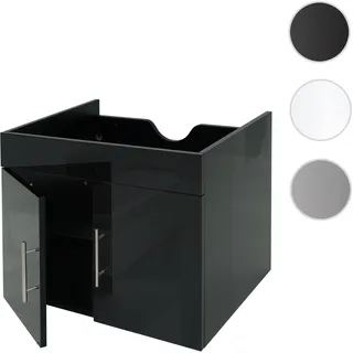 Mendler Waschbeckenunterschrank HWC-D16, Waschtischunterschrank Waschtisch Unterschrank Badmöbel, MVG hochglanz 60cm - schwarz