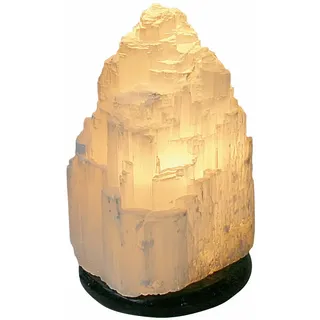 Edelstein Nacht Tisch Lampe Selenit Kristall Quarz Weiss Natur Echt Kaskade