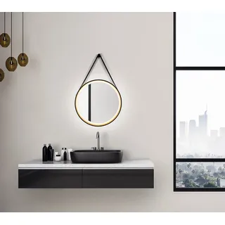 Talos Badspiegel "Golden Summer«, Durchmesser 55 cm, mit LED-Beleuchtung