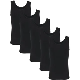 Unterhemd TUPTAM "Unterhemd Kinder Jungen Unterhemd Ärmellos 5er Pack", Jungen, Gr. 140, N-Gr, schwarz, Obermaterial: 95% Baumwolle CO. 5% Elasthan EL., Unterhemden Unterhemd