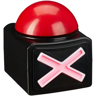 Relaxdays Buzzer mit Sound und Licht Party Zubehör rot/schwarz