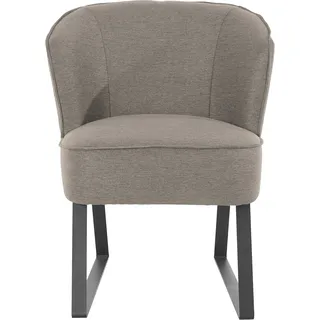 exxpo - sofa fashion Sessel Americano mit Keder und Metallfüßen 66 x 80 x 69 cm Braun