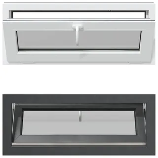 vidaXL Kellerfenster RISOR 100 x 40 cm PVC und Glas - Grau