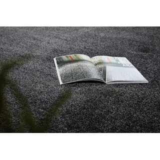 Teppichboden ANDIAMO "Portland, Velours, Gesamthöhe 11 mm, Made in Netherlands", grau (anthrazit), B:400cm L:350cm, Kunstfaser, Teppiche, Teppichboden, Uni Farben, Breite 400 cm, Wohnzimmer, strapazierfähig, pflegeleicht