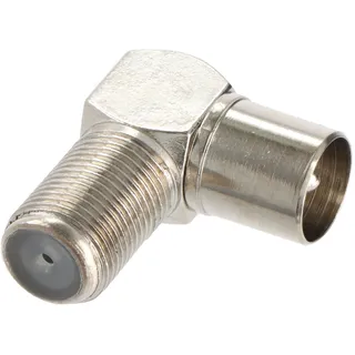 Goobay Winkeladapter: F-Buchse > Koax-Stecker 90° - Adapter-Stecker aus Zink