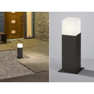 Moderne LED Sockelleuchte in Anthrazit 30cm - Wegeleuchten Terrassenbeleuchtung - Grau