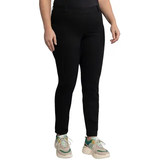 Ulla Popken Damen große Größen bis 64, Hose mit Rundum-Gummibund, Jeggings Sienna, Stretchhose, Skinny, Stretchkomfort, schwarz 54 686492 10-54