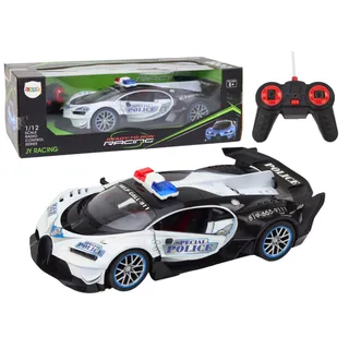 Ferngesteuertes Polizeiauto RC 1:12, weiß - Weiß