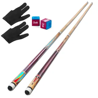 AKLOT Pool Queue, Pool Queues Satz von 2 Pool 58" Queue Sticks Pool Cue Erwachsene Kanadischer Ahornholz Pool Cues für Professionelle Billardspieler