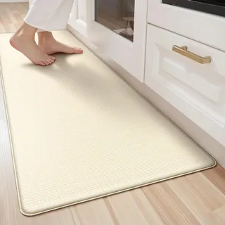 LEKEEPGO Küchenteppich 60x180cm, Küchenläufer, Teppich Küche, Beige | Anti-Müdigkeit, Vinyl Material, Rutschfest, Schmutzabweisend, Wasserdicht, Auslaufsicher, Waschbar, Leicht zu Reinigen