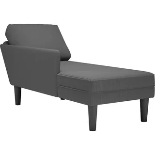 Schlichtes Chaiselongue mit Kissen Dunkelgrau Cordstoff - Recamieren DE4709954 1parcel - Grau