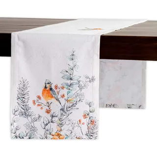 Maison d'Hermine Tischläufer 100 % Baumwolle 150 cm lang für Weihnachtsdekorationen Zuhause Küche Esszimmer Party Hochzeit Brautparty (Whitish Shabby Chique, 50 cm x 150 cm)