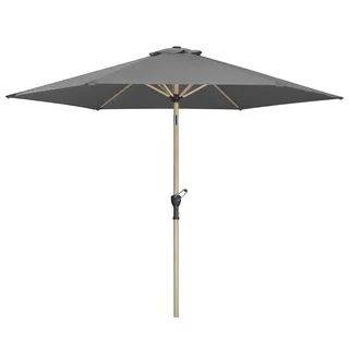 Schneider Sonnenschirm Cordoba, anthrazit, 270 cm Ø, rund 689-15, pulverbeschichtetes Stahl-Gestell mit Holzoptik, Bespannung 100% Polyester, 4,12 Kg