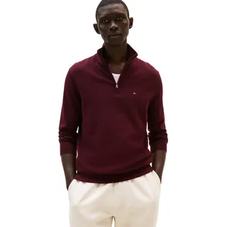 Tommy Hilfiger Troyer »ESSENTIAL Cotton Mock Gr. L, Deep Burgundy, , 31302125-L