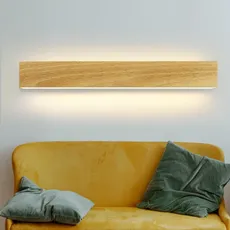 ZMH LED Wandlampe innen Wandleuchte: 52CM Holz Modern Flurlampe Up und Down Design 17W Treppenhauslampe Indirekt 3000K Warmweiß Wandbeleuchtung für Wohnzimmer Schlafzimmer Flur Treppenhaus