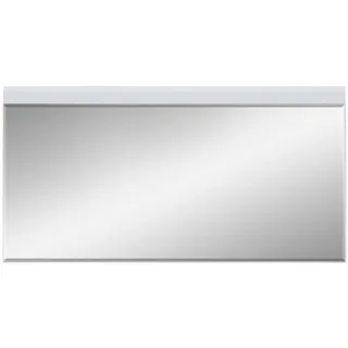 Livetastic Wandspiegel , Weiß , Glas, Holzwerkstoff , rechteckig , 130x67x2 cm , Facettenschliff , Garderobe, Garderobenspiegel