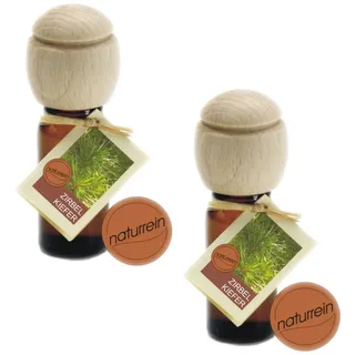 Zirbelöl 2x 10ml Duftöl mit Buchholzkopf als Duftträger Zirbe Raumduft Zirbenkiefer Naturöl