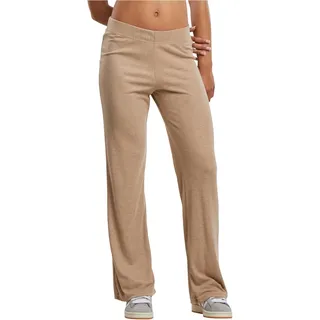 Urban Classics Damen Hose Ladies Rib Pants, gerippte Hose mit Gummizug im Bund, Weites Bein, Relaxed Fit