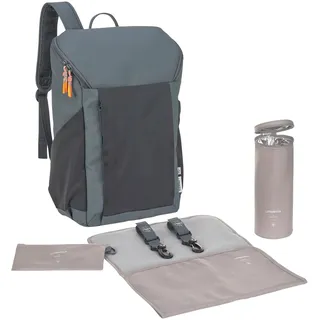 Lässig Baby Wickelrucksack mit Wickelunterlage, Kinderwagenbefestigung und Flaschenhalter/GRE Slender Up Backpack Reflective anthracite