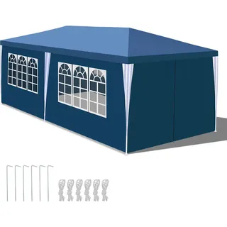 Jiubiaz Pavillon Seitenteile Camping Partyzelt Festzelt Stabilitat Partyzelte 3x6m Blau - Blau