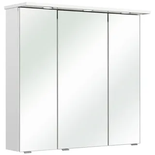 Xora Spiegelschrank , Weiß , Glas , 6 Fächer , 80x78x20 cm , Made in Germany , Badezimmer, Badmöbelsets & Badmöbelserien, Badmöbelserien