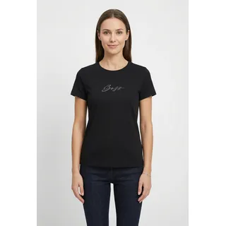 Boss ORANGE T-Shirt »Esogo_MA_crystal Premium Damenmode« mit glitzer Logoschriftzug