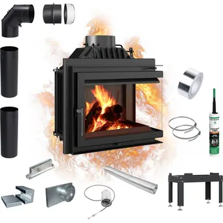 Gusseiserner Eckkamin KRATKI SIMPLE Rechts 8 kW fi200 Ökodesign Zubehör