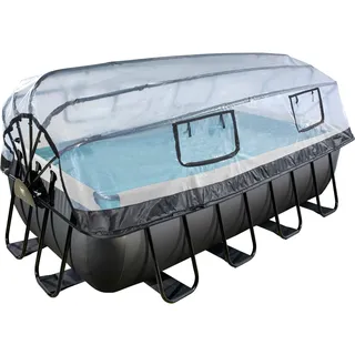 EXIT TOYS Exit Black Leather Pool 450 x 250 x 181 cm inkl. Sandfilteranlage und Abdeckung