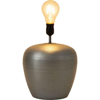Marrakesch XXL Vintage Tischlampe Nachttischlampe 39cm groß | Boho Deko Tischleuchte Lampe im Wohnzimmer Schlafzimmer & Kinderzimmer | Tischleuchte Camden silber aus Metall E27 Lampenfassung - Silber