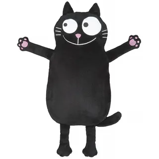 Moses moses. Ed, the Cat Wärmflasche mit Bezug, Wärmflasche mit weichem Überzug im schwarzen Katzen-Design, Fassungsvermögen der Flasche ca. 1l