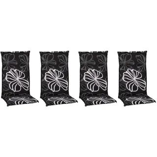 BEO Hochlehner Auflage 118 x 50 x 6 cm schwarz-weiß 4-tlg.