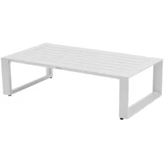 Bild von - Gartenrechteckiger Beistelltisch Allure Grau-Mineral & Weiß - 130 x 70 x 76 cm - Weiß