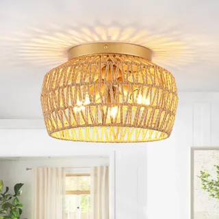 lwytjo Rattan 3-flg. 31 cm rund gold
