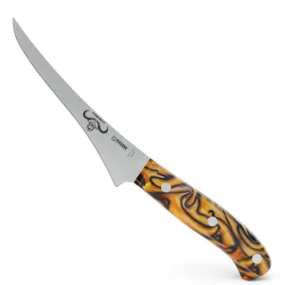 Giesser seit 1776 - Made in Germany - Filetiermesser 17 cm Spicy Orange, PremiumCut Filet No 1, Filiermesser, Acryl, exotisch, rostfrei, deutsches Grillmesser scharf