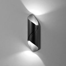 KAWELL 10W Kreativ Modern Wandlampe LED Wandleuchte Up Down Wasserdicht IP65 Aluminium LED Wandbeleuchtung Innen Außen für Wohnzimmer Badezimmer Schlafzimmer Eingang Treppen Korridor, Schwarz 6000K