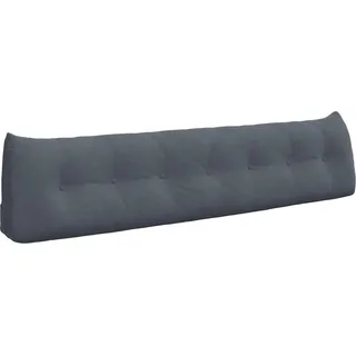 vidaXL Rücken Kissen Dunkelgrau 200 x 24 x 50 cm Samt - Grau
